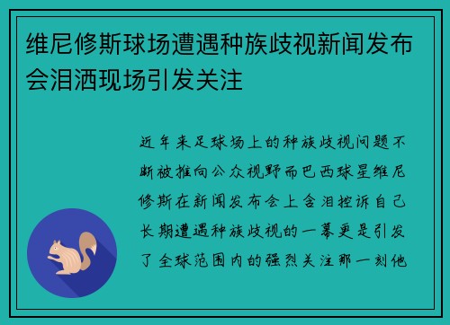 维尼修斯球场遭遇种族歧视新闻发布会泪洒现场引发关注 维尼修斯球场遭遇种族歧视新闻发布会泪洒现场引发关注